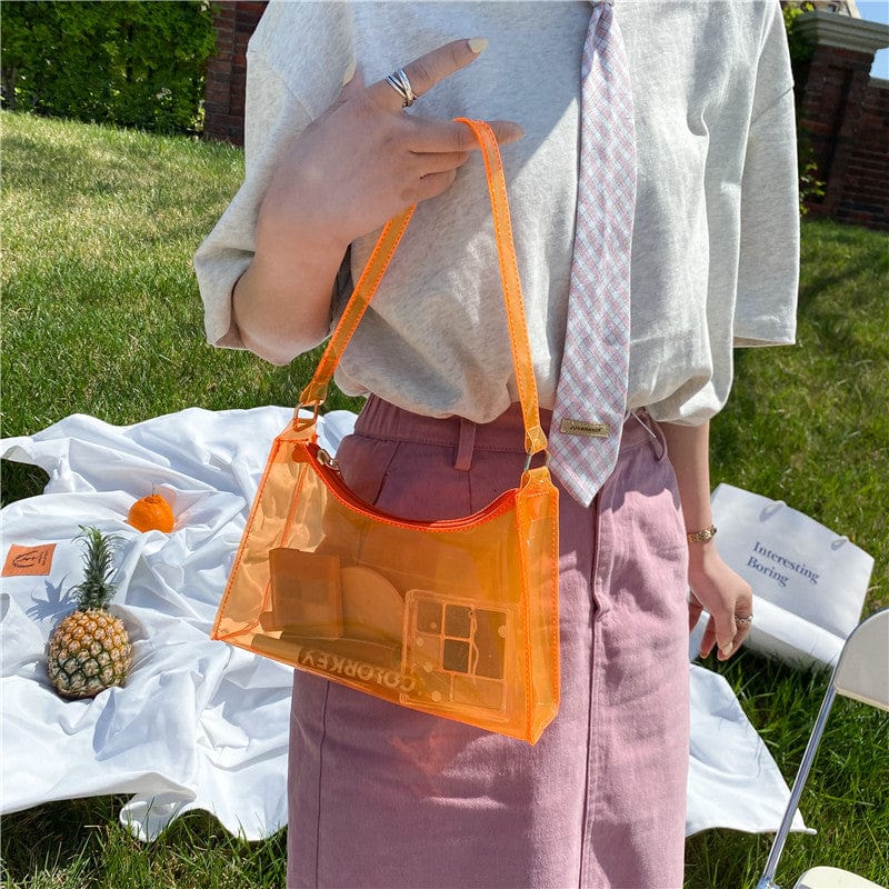 Women Beg Custom Plastic Tote Logo Clear Duffle Beach Kid Purse Crossbody Handbag Transparent Holographic Pvc Jelly Underam Bags