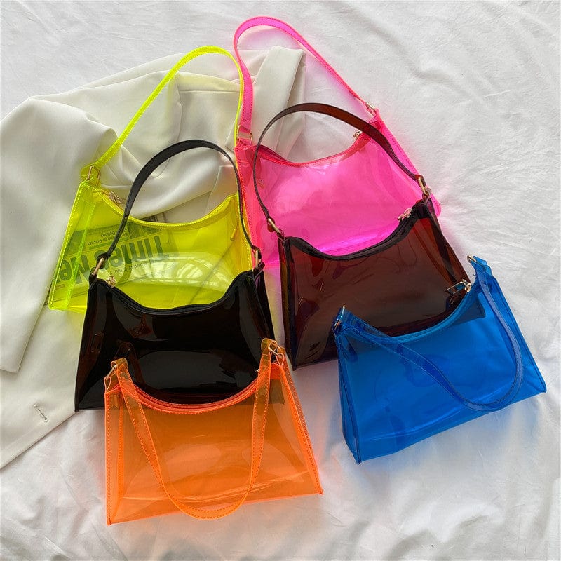 Women Beg Custom Plastic Tote Logo Clear Duffle Beach Kid Purse Crossbody Handbag Transparent Holographic Pvc Jelly Underam Bags