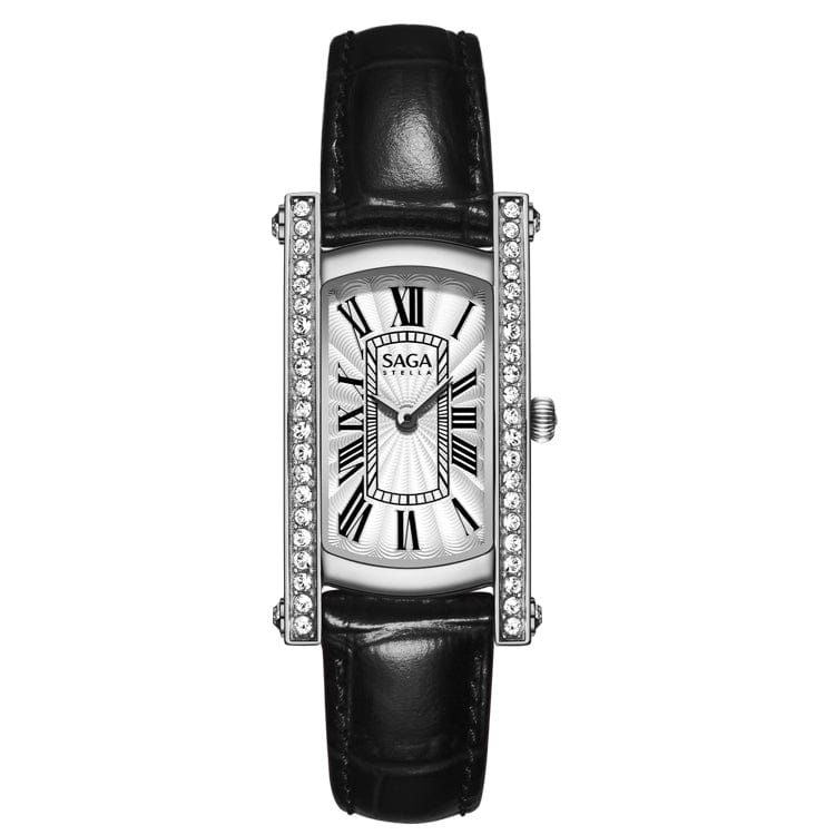 women / black SAGA 71836 Custom Women Lady Girl Luxury Branded Square Face Watch Diamond