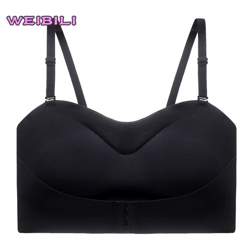 Women Bra Wire Free Sexy Push Up Bras Front Closure Underwear for Female Brassiere Strapless Seamless Bralette ABC Cup