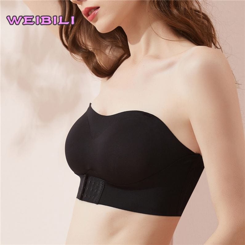 Women Bra Wire Free Sexy Push Up Bras Front Closure Underwear for Female Brassiere Strapless Seamless Bralette ABC Cup