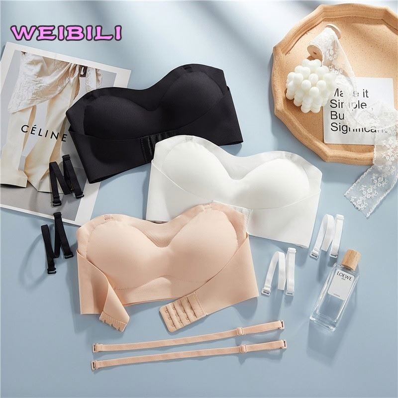 Women Bra Wire Free Sexy Push Up Bras Front Closure Underwear for Female Brassiere Strapless Seamless Bralette ABC Cup