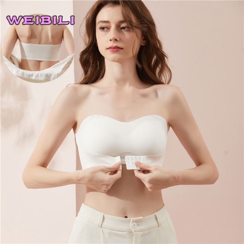 Women Bra Wire Free Sexy Push Up Bras Front Closure Underwear for Female Brassiere Strapless Seamless Bralette ABC Cup