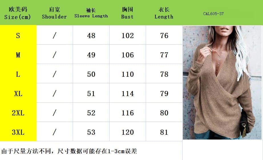 Women Casual autumn winter loose outerwear women's knitted Sexy Deep V Neck Irregular Sweater Long Sleeve Tops 14 colors xxxl