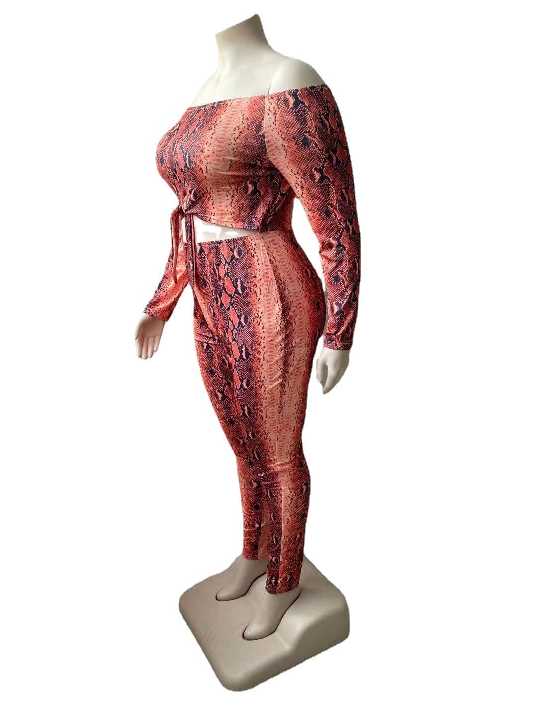 Women Clothing Designers Style Sexy Snake Print Tie Cutout Jumpsuit