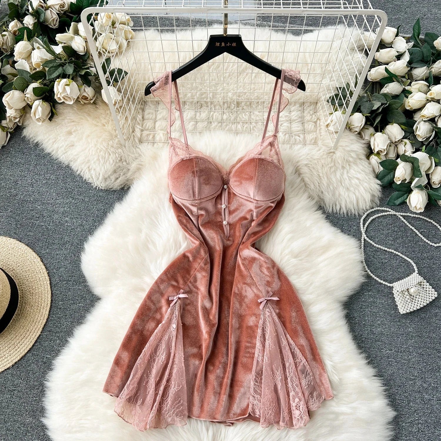 Women Clothing Gothic Party Velvet Vintage Sexy A Line Vestidos Patchwork Highstreet Mini Casual Dresses