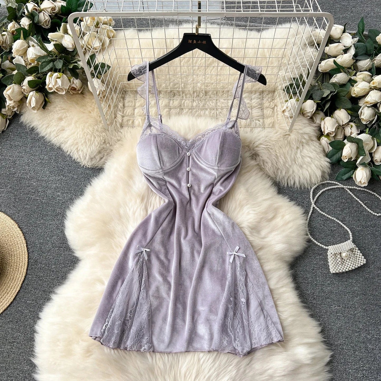 Women Clothing Gothic Party Velvet Vintage Sexy A Line Vestidos Patchwork Highstreet Mini Casual Dresses