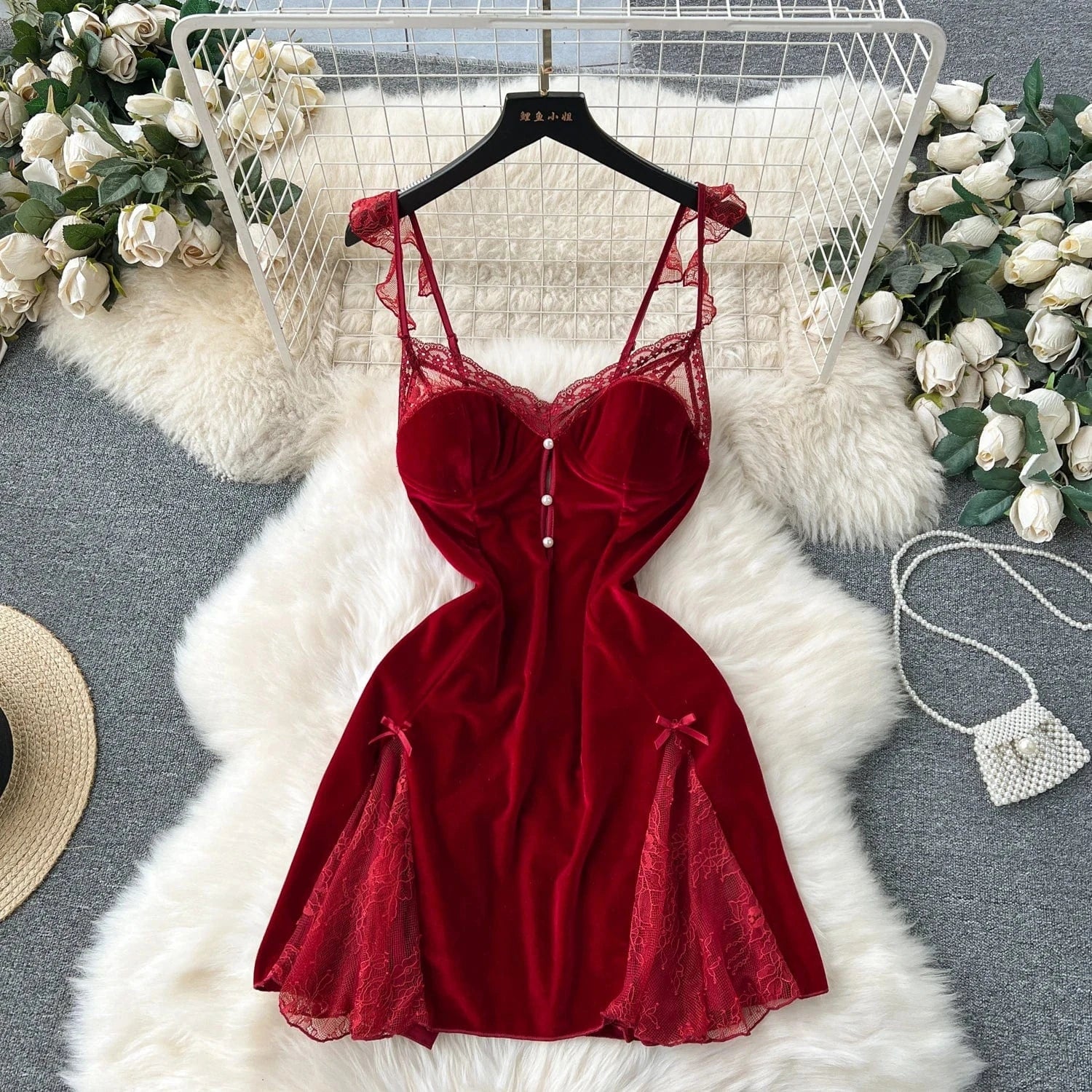 Women Clothing Gothic Party Velvet Vintage Sexy A Line Vestidos Patchwork Highstreet Mini Casual Dresses