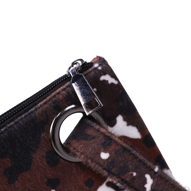 Women Cowhide with Hair Oversized Clutch Bag Designer Large Capacity Clutch Handbag Lady Wristlet Purse Evening Bag For Girls