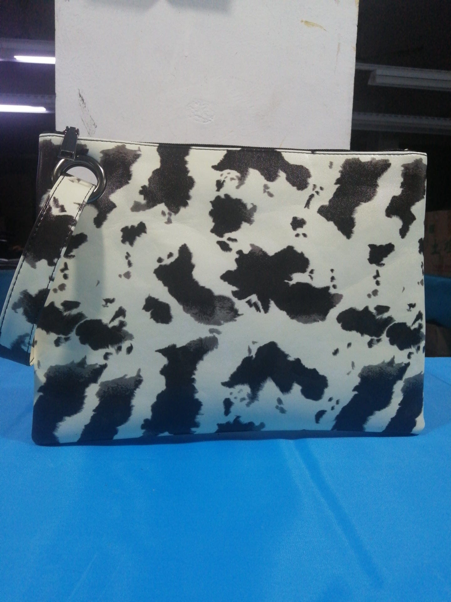 Women Cowhide with Hair Oversized Clutch Bag Designer Large Capacity Clutch Handbag Lady Wristlet Purse Evening Bag For Girls