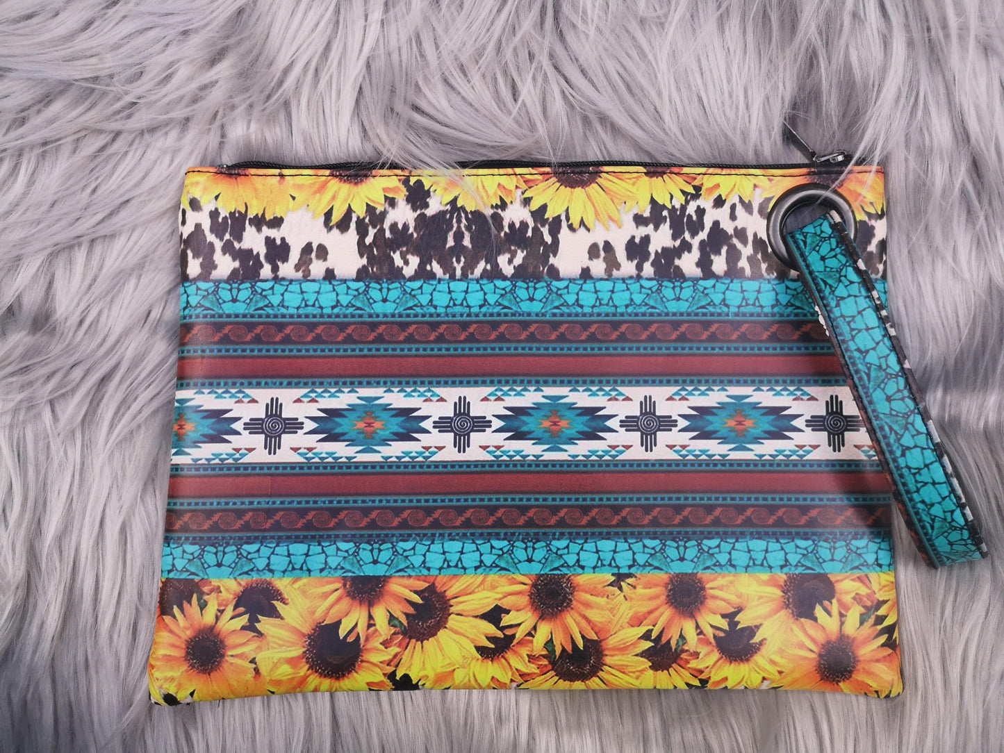 Women Cowhide with Hair Oversized Clutch Bag Designer Large Capacity Clutch Handbag Lady Wristlet Purse Evening Bag For Girls