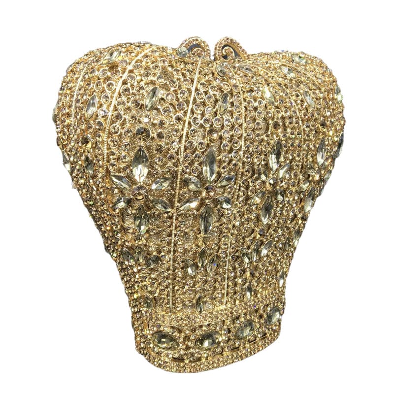 Women Crystal Clutch Evening Purses and Handbags Bridal Minaudiere Handbag Wedding Diamond Crown Shape Party  Bag