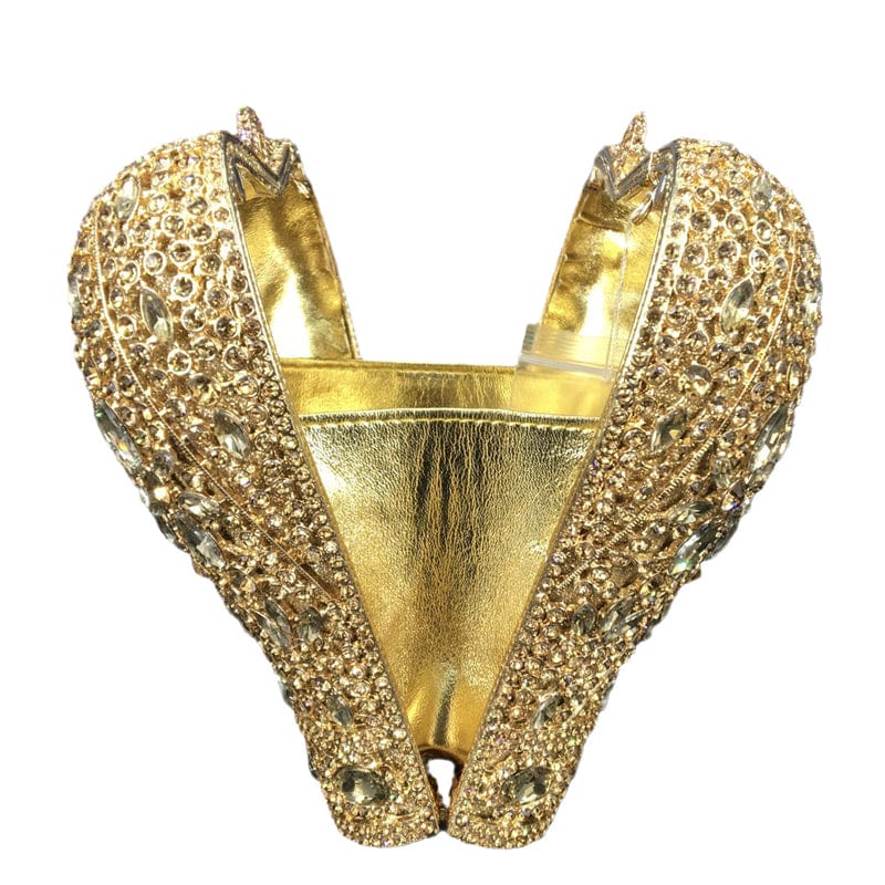 Women Crystal Clutch Evening Purses and Handbags Bridal Minaudiere Handbag Wedding Diamond Crown Shape Party  Bag