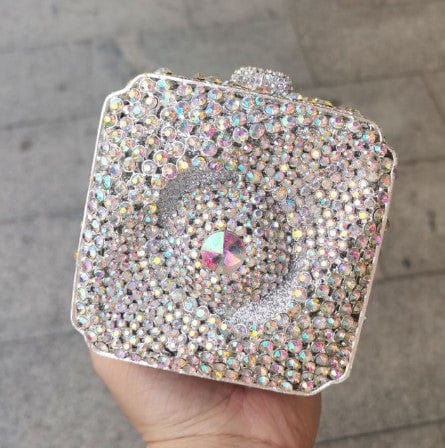 Women Evening Clutch Bag Luxury Handbag Square Bags High Quality Bling Diamond Rhinestone Crystal Small Bridal Bag Clutch