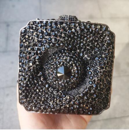 Women Evening Clutch Bag Luxury Handbag Square Bags High Quality Bling Diamond Rhinestone Crystal Small Bridal Bag Clutch