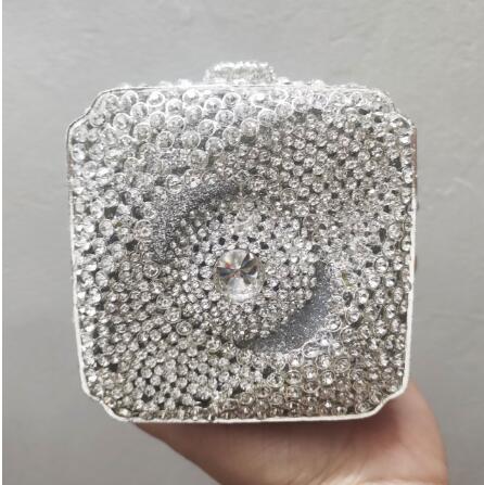 Women Evening Clutch Bag Luxury Handbag Square Bags High Quality Bling Diamond Rhinestone Crystal Small Bridal Bag Clutch