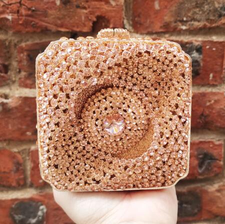 Women Evening Clutch Bag Luxury Handbag Square Bags High Quality Bling Diamond Rhinestone Crystal Small Bridal Bag Clutch