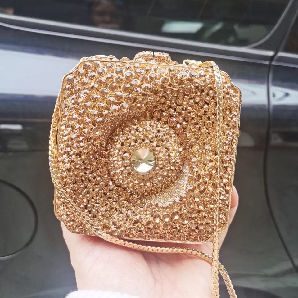 Women Evening Clutch Bag Luxury Handbag Square Bags High Quality Bling Diamond Rhinestone Crystal Small Bridal Bag Clutch