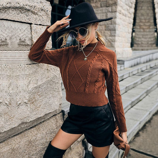 Women Fashion Patchwork Color Print Spring Knitted Tops Female Casual O-neck Long Sleeve Elastic Sweaters Chic