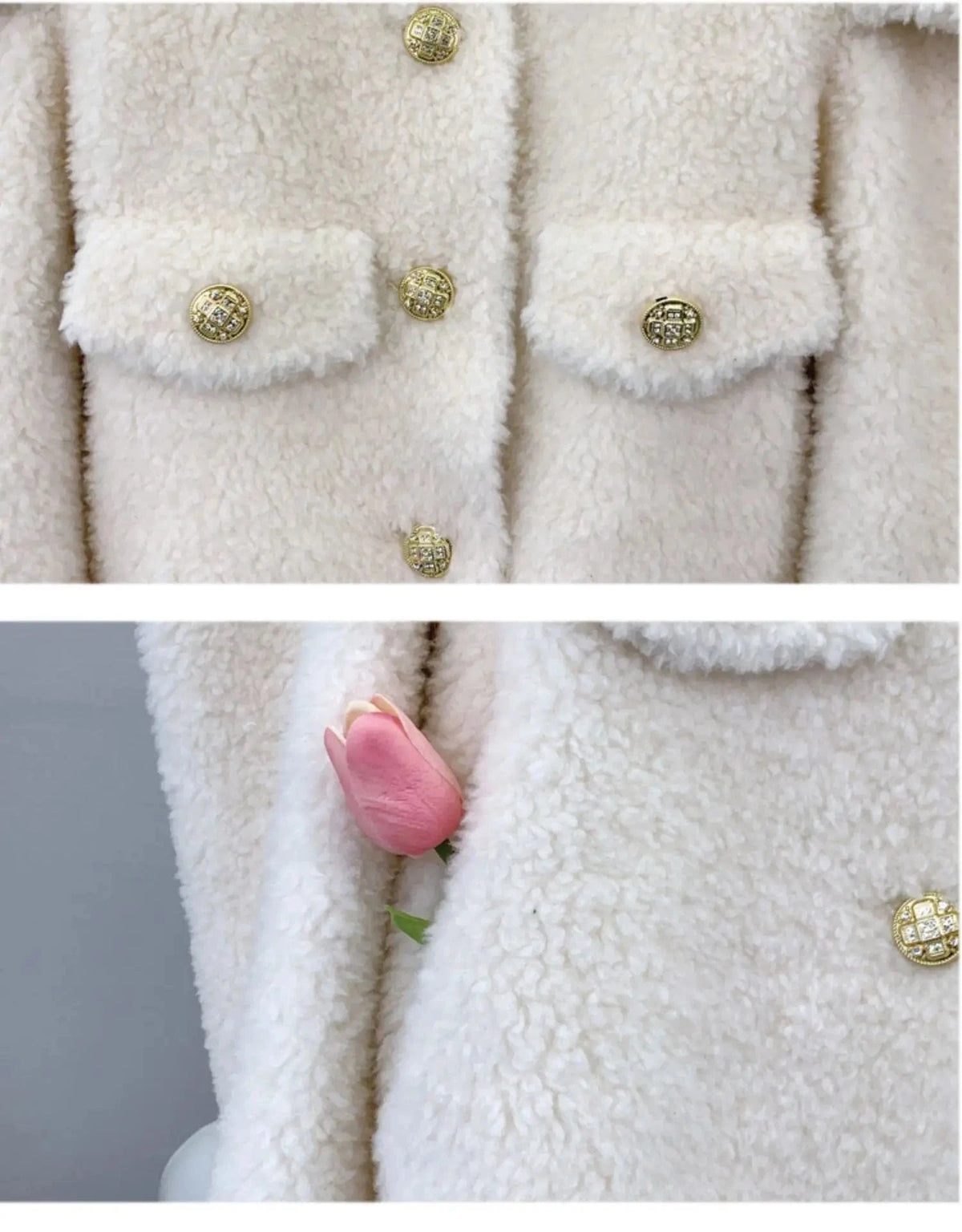 Women Girl Sheep Shearling Warm Short Fashion Coat Female Lamb Wool Fur Winter Parka Overcoat JT3197