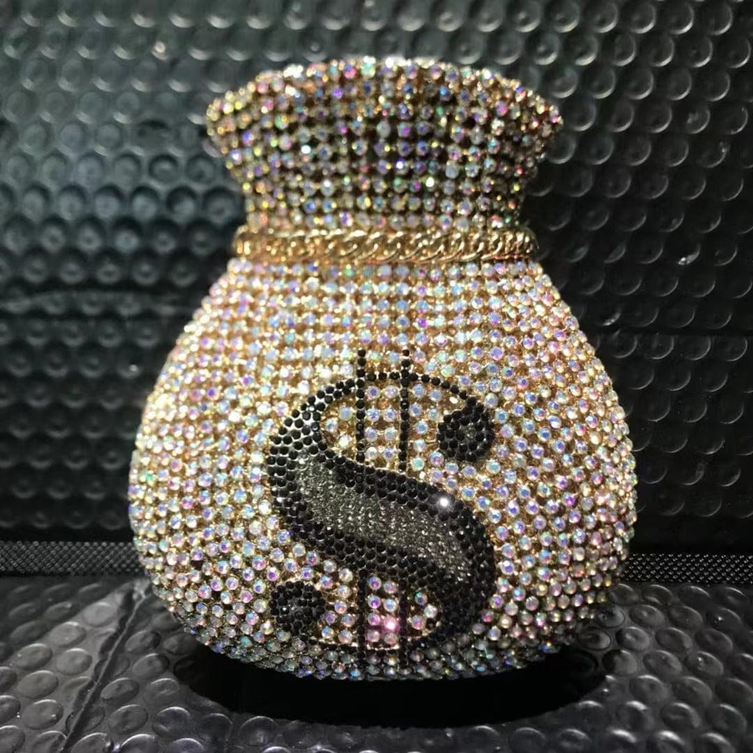 Women Money pocket Lipstick bling diamond party skull handbag hand rhinestone ice cream clutch popcorn fox purse evening bags