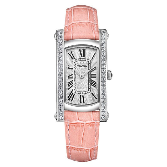 women / Pink SAGA 71836 Custom Women Lady Girl Luxury Branded Square Face Watch Diamond