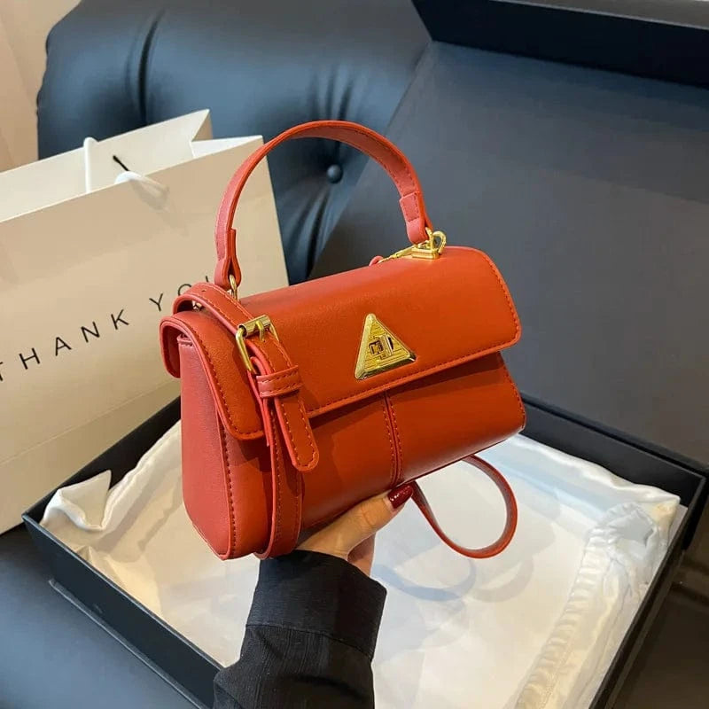 Women PU Leather Handbags Designer Triangle metal lock Ladies Shoulder Bags Fashion New Luxury Brand Female Messenger Bag