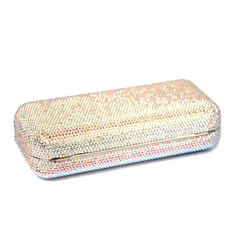 Women Rhinestones Evening Clutch Woman Resin Bag Bridal Wedding Party Dinner Wallets Prom Chain Shoulder Handbag Bling Purse