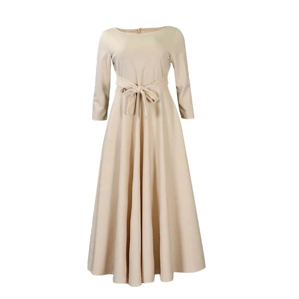 Women'S 2024 Spring And Summer New Fashion Temperament Lace-Up African Plus Size Long Dresses