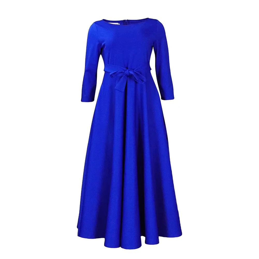 Women'S 2024 Spring And Summer New Fashion Temperament Lace-Up African Plus Size Long Dresses