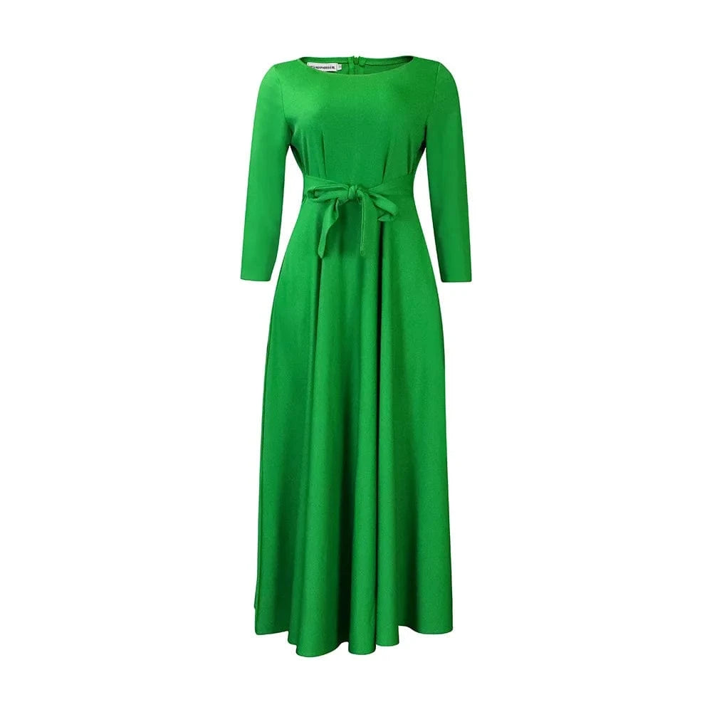 Women'S 2024 Spring And Summer New Fashion Temperament Lace-Up African Plus Size Long Dresses