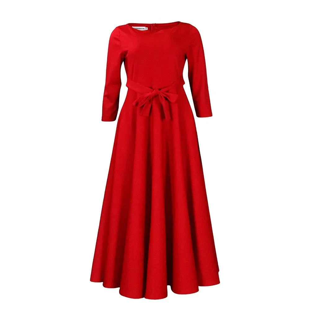 Women'S 2024 Spring And Summer New Fashion Temperament Lace-Up African Plus Size Long Dresses