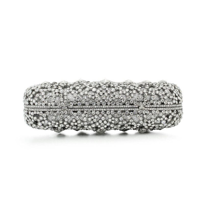 Women's Black Handmade Crystal Clutch Evening Bags Bridal Wedding Party Bling Diamond Metal Clutches Handbag and Purse