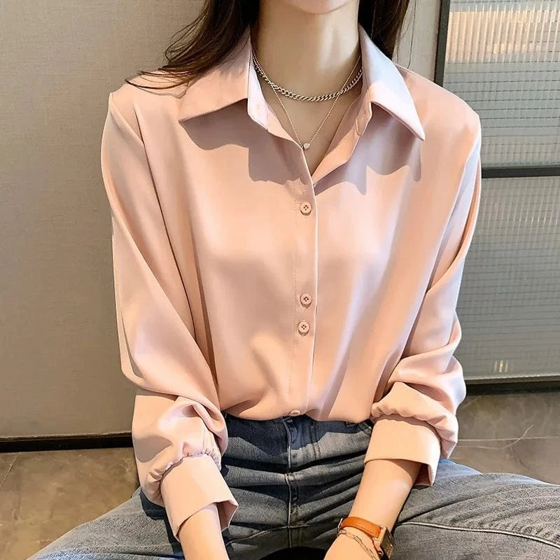 Women's chiffon shirt Spring and Autumn 2023 New fashion Design niche top Loose overlaid White shirt Base shirt
