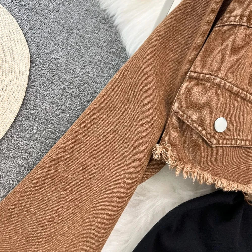 Women's Clothing 2024 Fashion Design Sense Hairy Dress New Denim Top Coat Fashion 2 Two-piece Dress