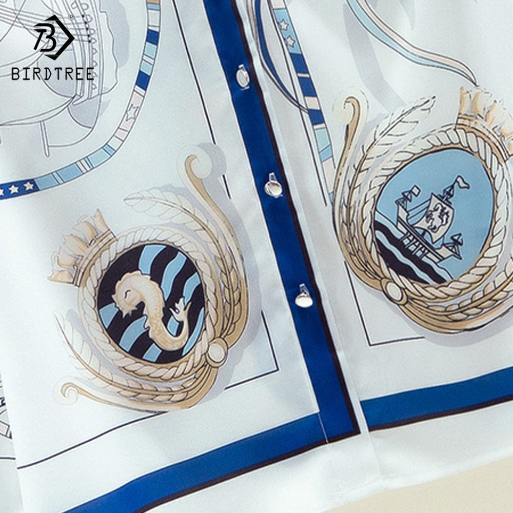 Women's Long Sleeve Shirts Elegant Creative Printed Casual Loose Blouses Chiffon Shirt Tops Autumn Spring