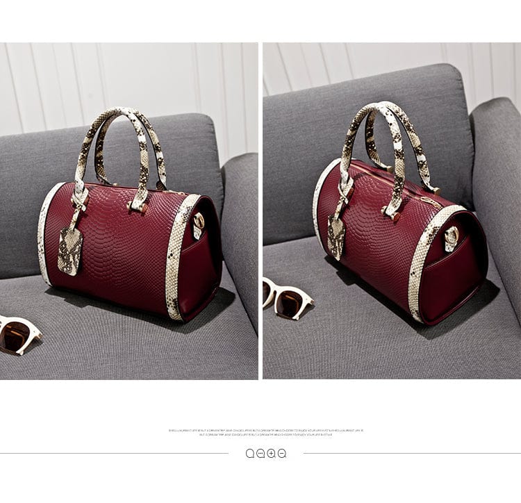 Women's Snakeskin Bag Handbag Shoulder Clutch Purse PU Leather Shoulder Bag for Ladies
