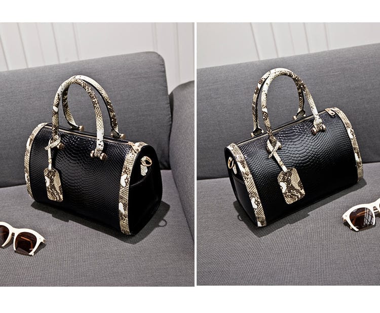 Women's Snakeskin Bag Handbag Shoulder Clutch Purse PU Leather Shoulder Bag for Ladies