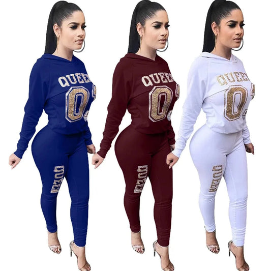 Women's Sweatpants And Hoodie Set Clothing Long Sleeve Hoodies Sweatshirts Suits Fall Two Piece Pants Set Gym Outfits For Women