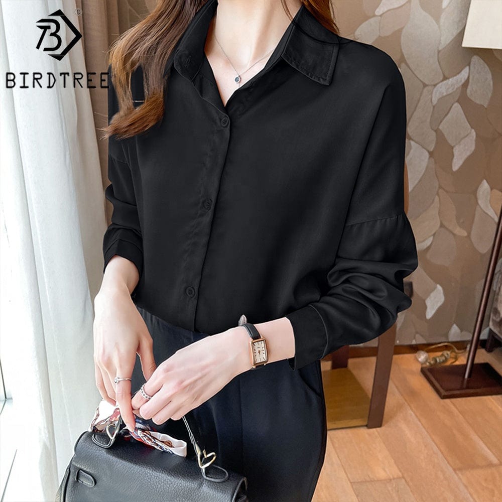 Women Satin Shirt New Arrival Spring Autumn Korean Style Long Sleeves Female Blouses Tops Dropshipping Support T27609X