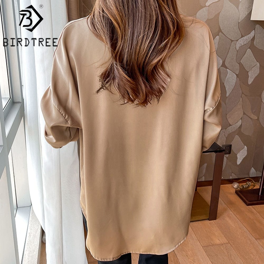 Women Satin Shirt New Arrival Spring Autumn Korean Style Long Sleeves Female Blouses Tops Dropshipping Support T27609X