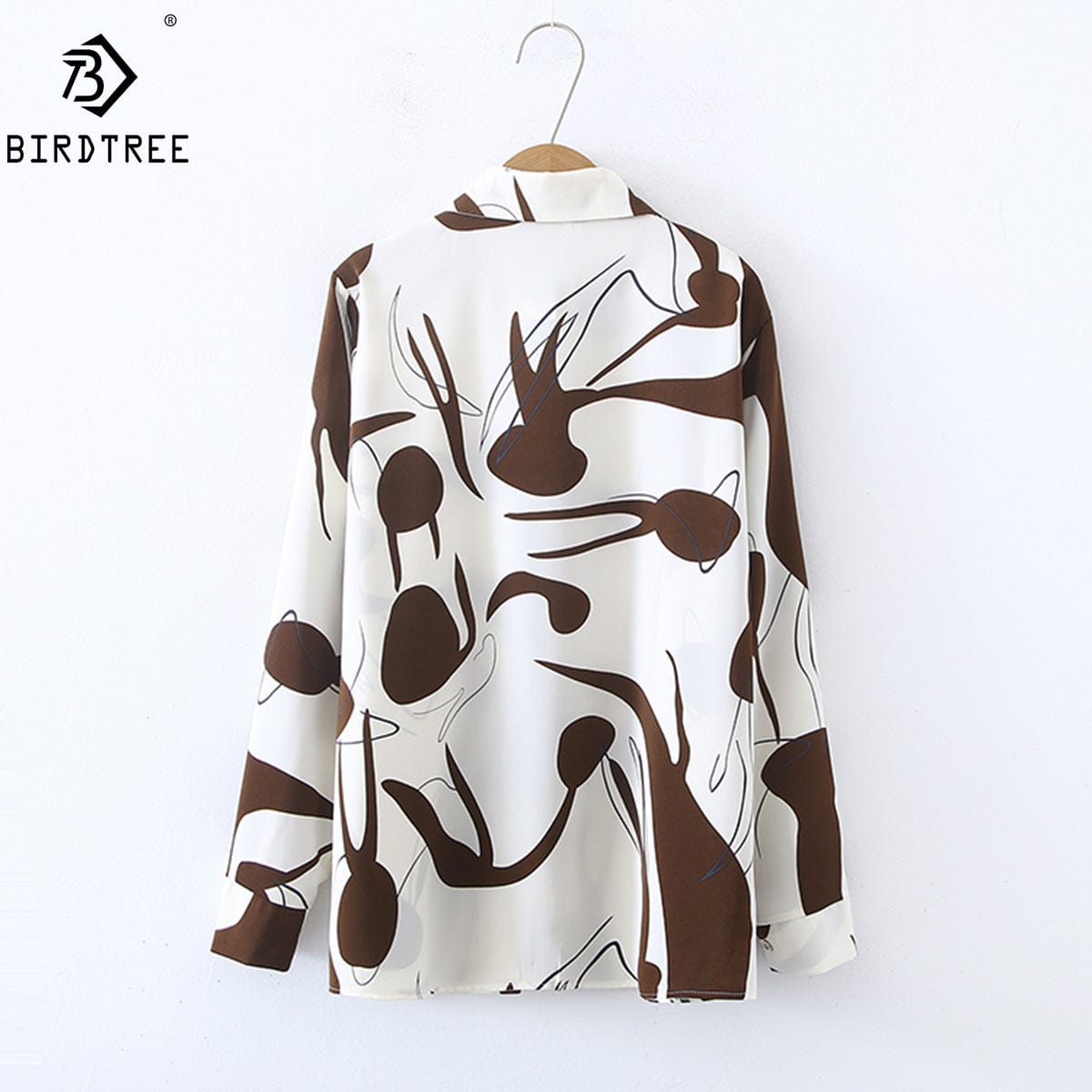 Women Shirts New Spring Girls Loose Abstrict Printing Long Sleeve Autumn Blouses All Match Tops European Style T25406N