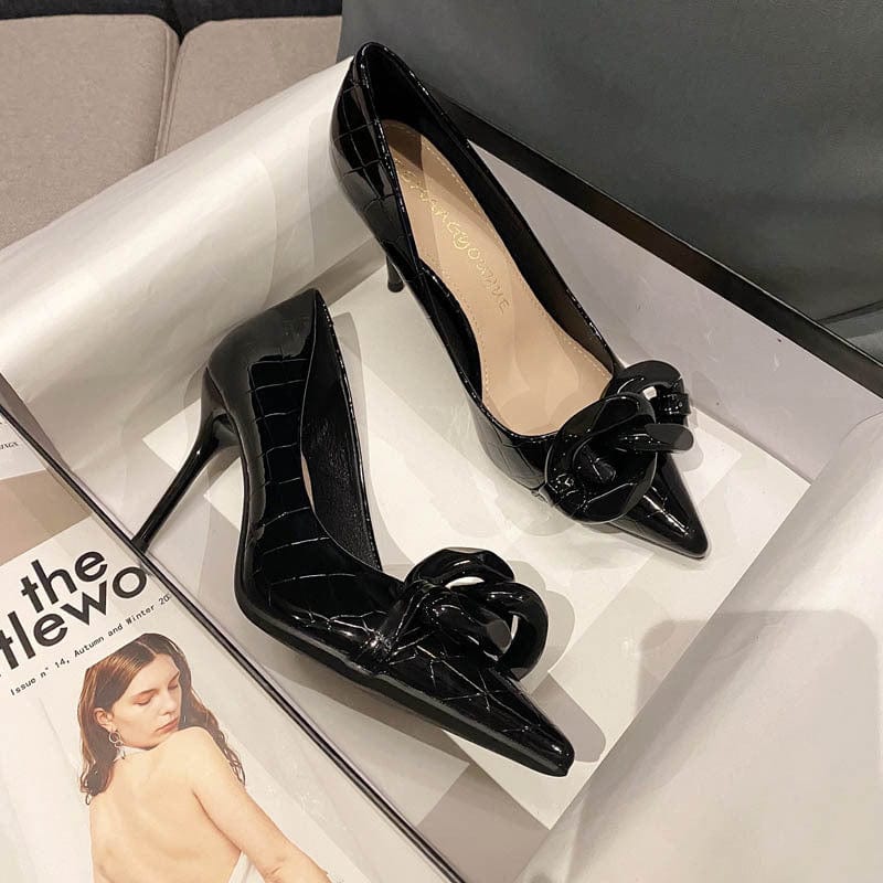 Women US3/EU33 / Black(9CM) Wholesale High Quality Sexy Lady High Heel Shoes Simple Style Evening Party Women Dress Shoes Heels