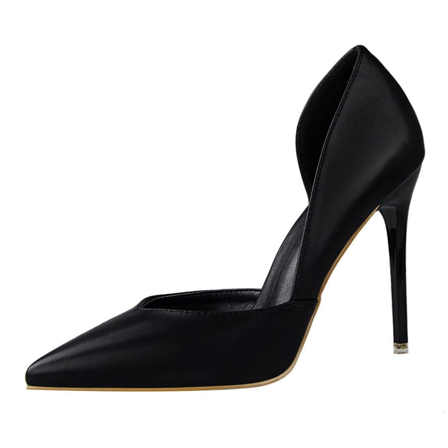 Women US4.5/EU35 / Black NO MOQ Logo Custom High Quality Sexy Pointed Toe Pink Color Fashion Pumps Ladies Heels Shoes from Big Tree