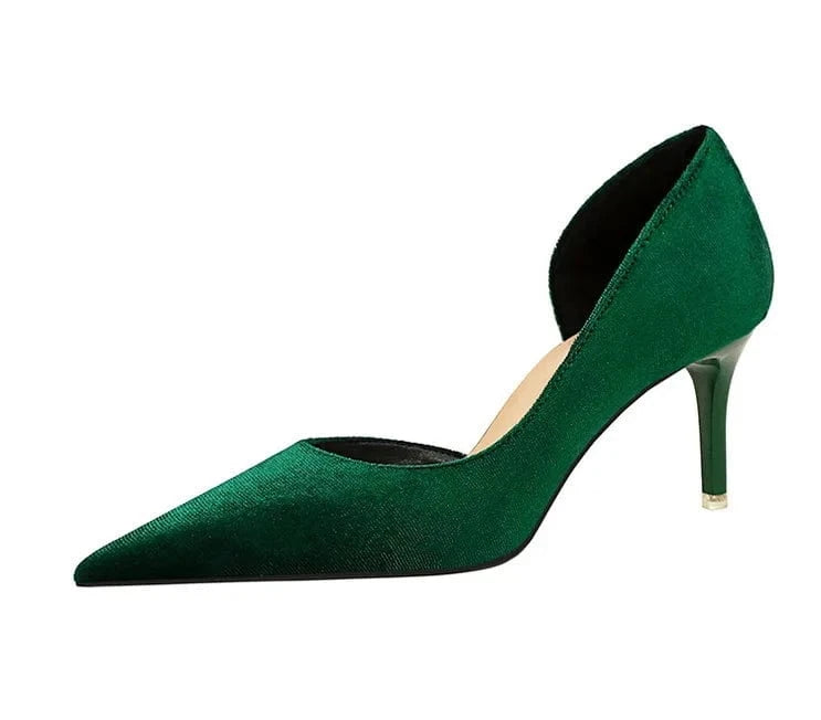 Women US8/EU40 / green Kitten Heel 2023 New Women Office Pumps Sexy Party Stiletto Wedding Shoes Large Size 43 Female Luxury Heels