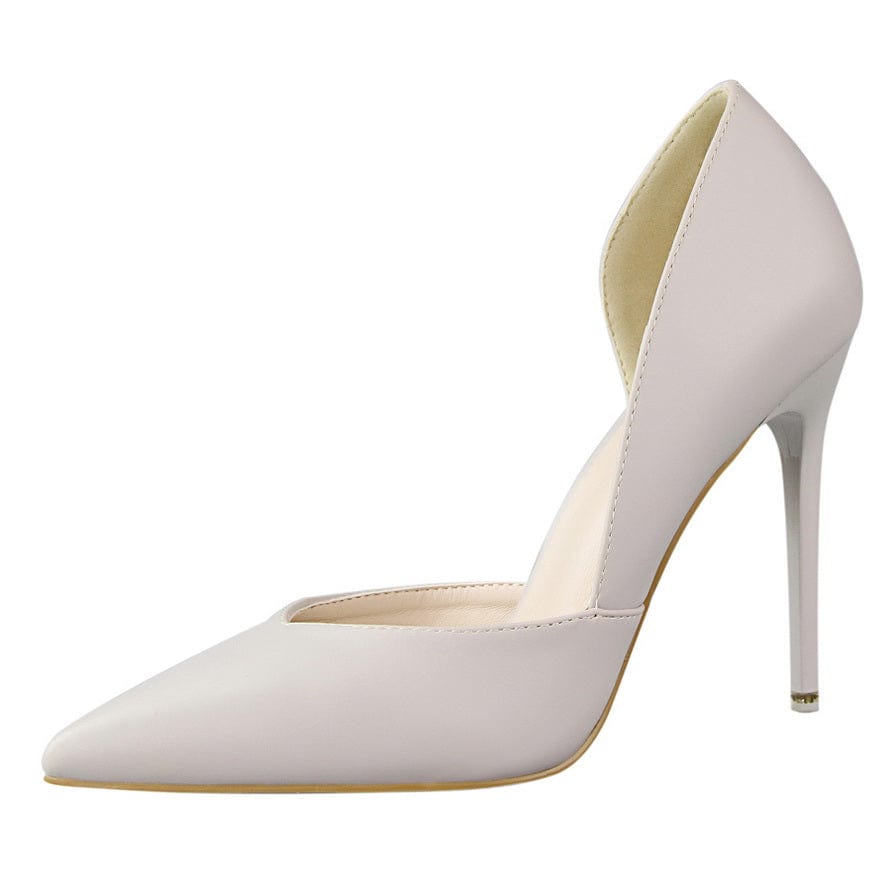Women US8/EU40 / Grey NO MOQ Logo Custom High Quality Sexy Pointed Toe Pink Color Fashion Pumps Ladies Heels Shoes from Big Tree