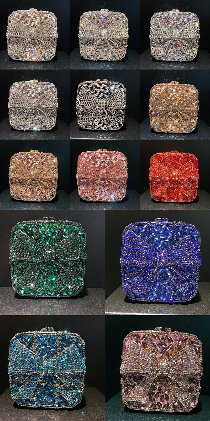 women wedding bridal bling diamond party skull handbag hand rhinestone ice cream clutch popcorn gun purse fish cake evening bags