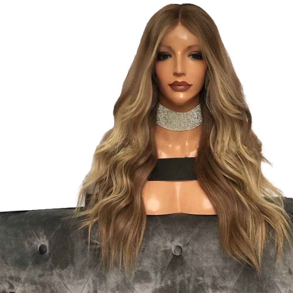 Women Wig Ombre Gray Blonde Color Loose Wave Raw Brazilian Cuticle Aligned Human Hair Transparent Lace Front Wigs