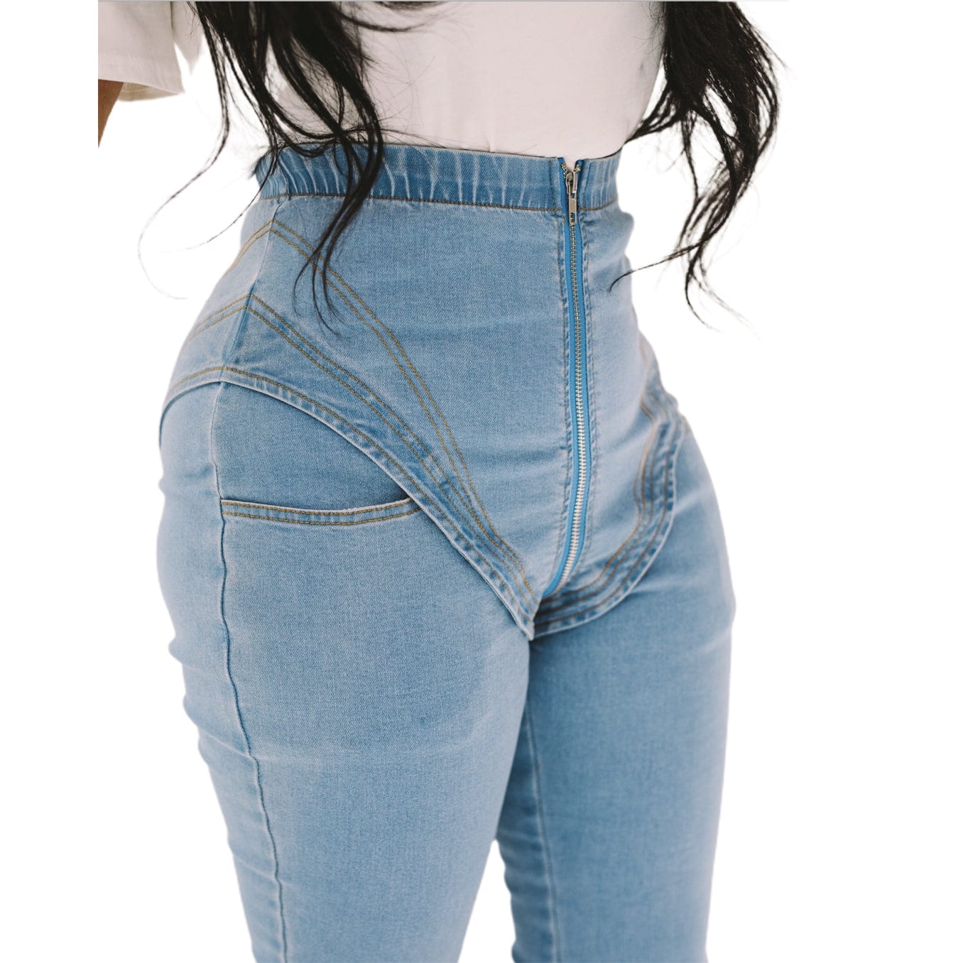 Womens Clothing 2022 Women Clothes Stretch High Waist Zipper Denim Trousers Women's Jeans