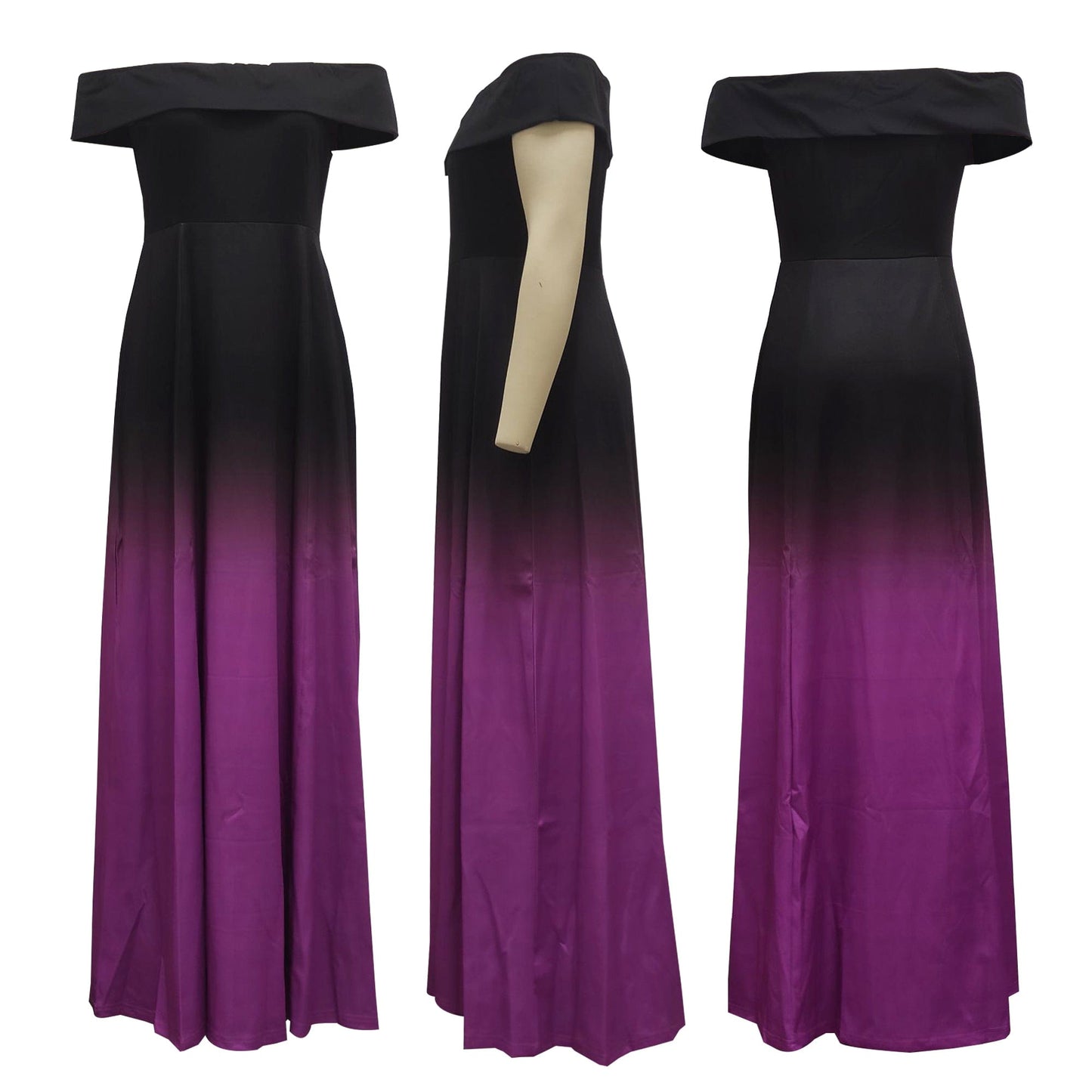 Womens Dresses 2022 Summer Fashion Gradient Color Off Shoulder Tube Top Pleated Maxi Dresses